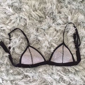 White mesh triangl top